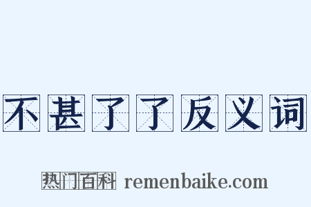 不甚了了反义词是什么意思的图片